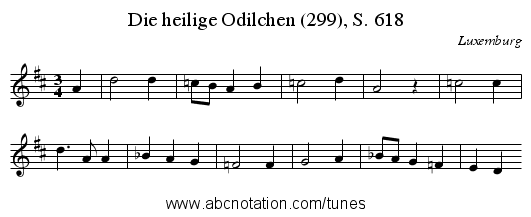 Die heilige Odilchen (299), S. 618 - staff notation