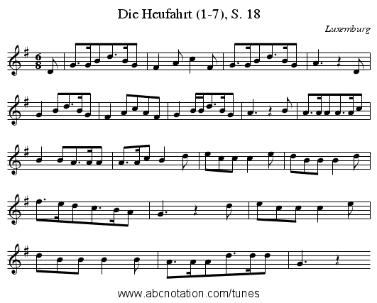 Die Heufahrt (1-7), S. 18 - staff notation