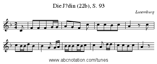 Die J?din (22b), S. 93 - staff notation