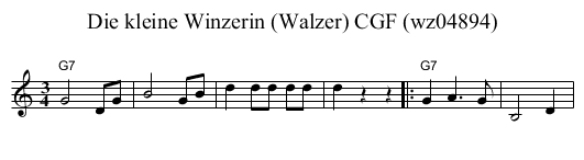 Die kleine Winzerin (Walzer) CGF (wz04894) - staff notation