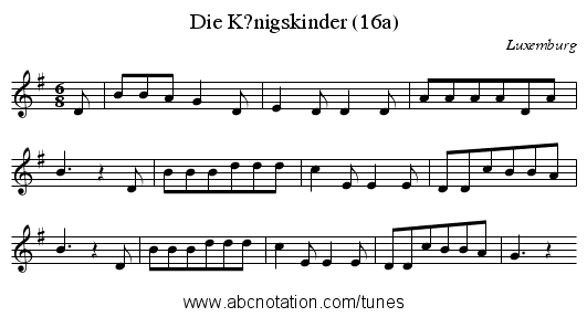Die K?nigskinder (16a) - staff notation
