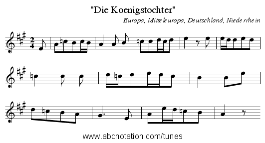 Die Koenigstochter - staff notation