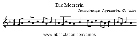Die Meererin - staff notation