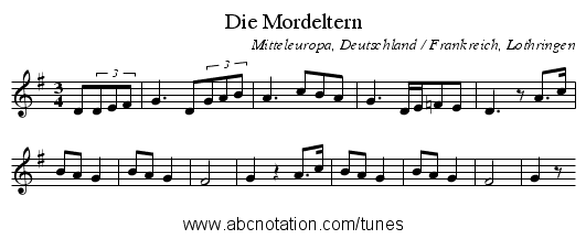 Die Mordeltern - staff notation
