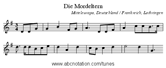 Die Mordeltern - staff notation