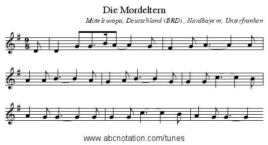 Die Mordeltern - staff notation
