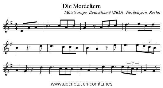 Die Mordeltern - staff notation