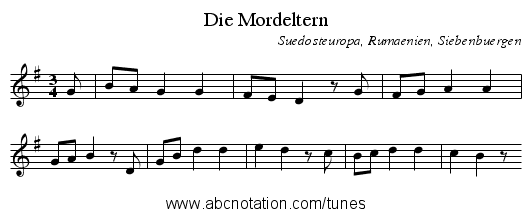 Die Mordeltern - staff notation