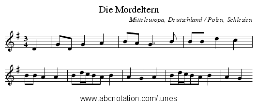 Die Mordeltern - staff notation