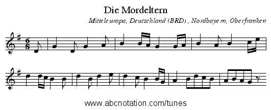 Die Mordeltern - staff notation
