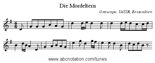 Die Mordeltern - staff notation