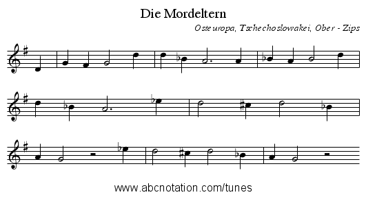 Die Mordeltern - staff notation