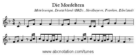 Die Mordeltern - staff notation
