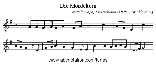 Die Mordeltern - staff notation