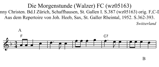 Die Morgenstunde (Walzer) FC (wz05163) - staff notation