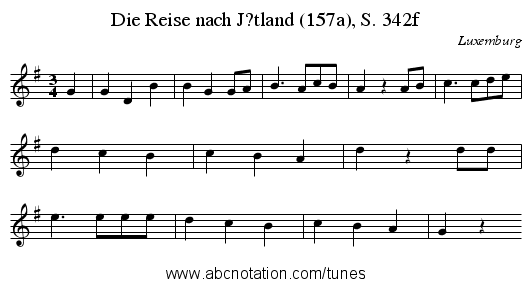 Die Reise nach J?tland (157a), S. 342f - staff notation