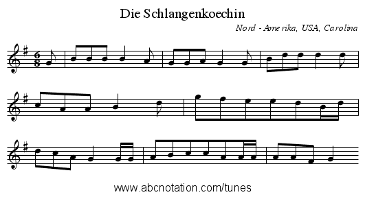 Die Schlangenkoechin - staff notation