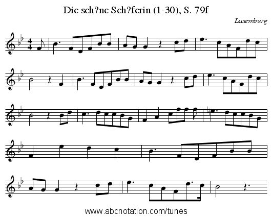 Die sch?ne Sch?ferin (1-30), S. 79f - staff notation