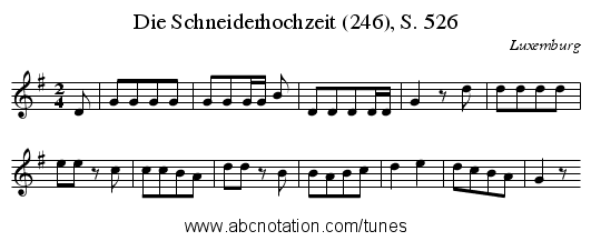 Die Schneiderhochzeit (246), S. 526 - staff notation