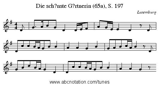 Die sch?nste G?rtnerin (65a), S. 197 - staff notation