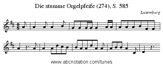 Die stumme Orgelpfeife (274), S. 585 - staff notation
