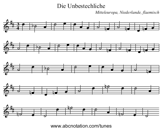 Die Unbestechliche - staff notation