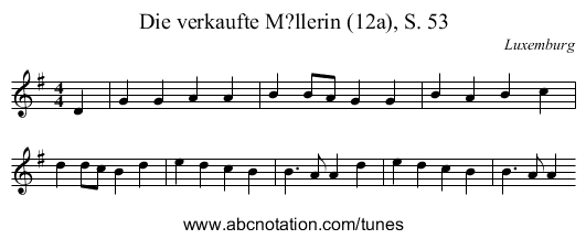 Die verkaufte M?llerin (12a), S. 53 - staff notation