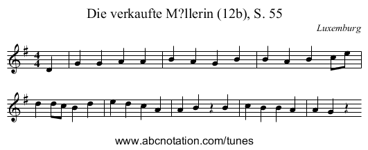 Die verkaufte M?llerin (12b), S. 55 - staff notation