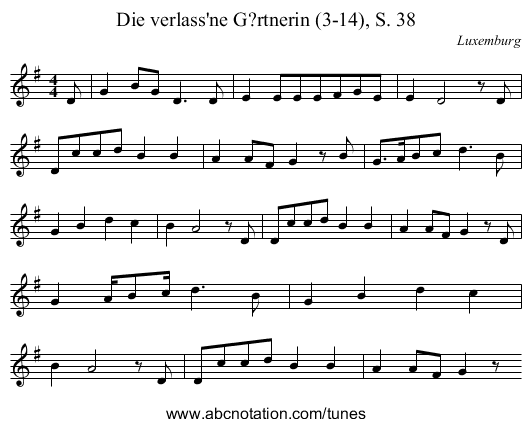Die verlass'ne G?rtnerin (3-14), S. 38 - staff notation