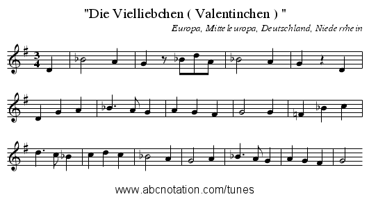 Die Vielliebchen ( Valentinchen )  - staff notation