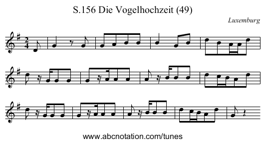 Die Vogelhochzeit (49), S.156 - staff notation