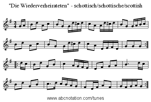Die Wiederverheirateten - schottisch/schottische/scottish - staff notation
