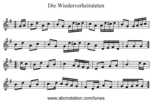 Die Wiederverheirateten - staff notation