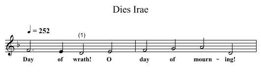 Dies Irae - staff notation