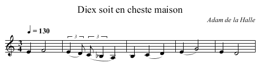 Diex soit en cheste maison - staff notation