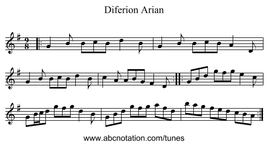 Diferion Arian - staff notation