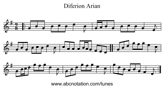 Diferion Arian - staff notation