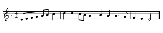 Difyrrwch William Phillip - staff notation