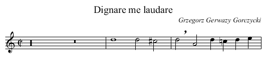 Dignare me laudare - staff notation