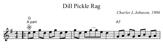 Dill Pickle Rag - staff notation