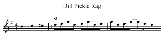 Dill Pickle Rag - staff notation