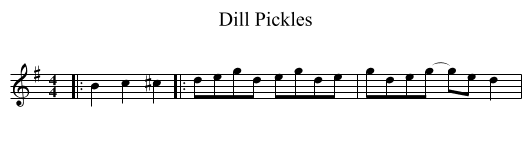 Dill Pickles - staff notation