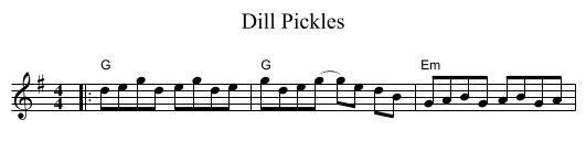 Dill Pickles - staff notation