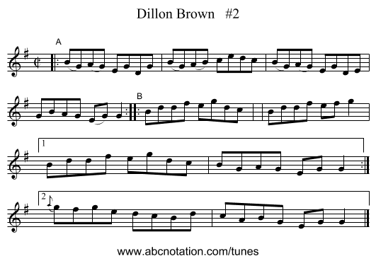 Dillon Brown #2 - staff notation
