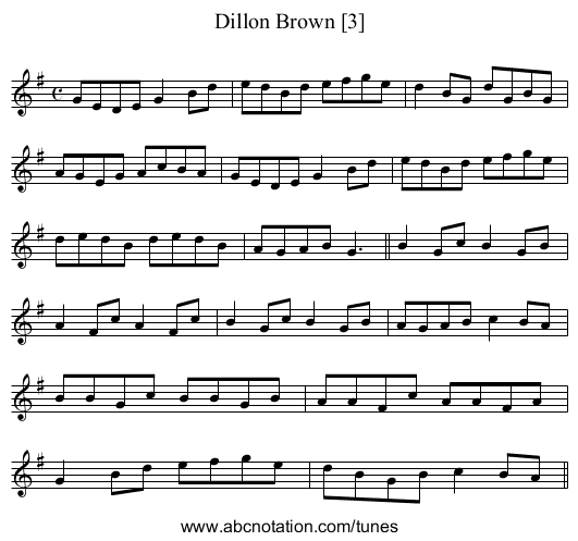 Dillon Brown [3] - staff notation