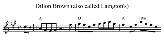 Dillon Brown (also called Laington's) - staff notation