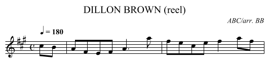 DILLON BROWN (reel) - staff notation