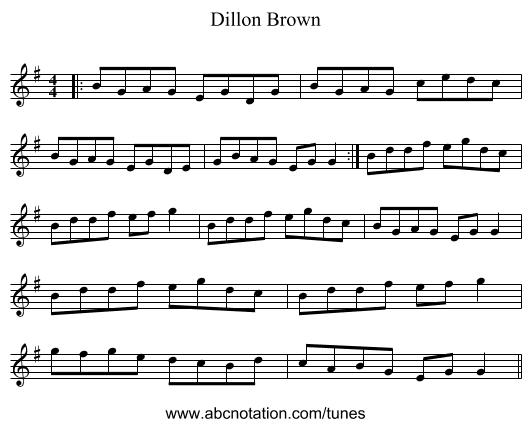 Dillon Brown - staff notation