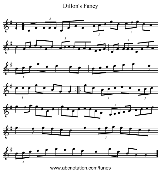 Dillon's Fancy - staff notation
