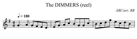 DIMMERS (reel), The - staff notation
